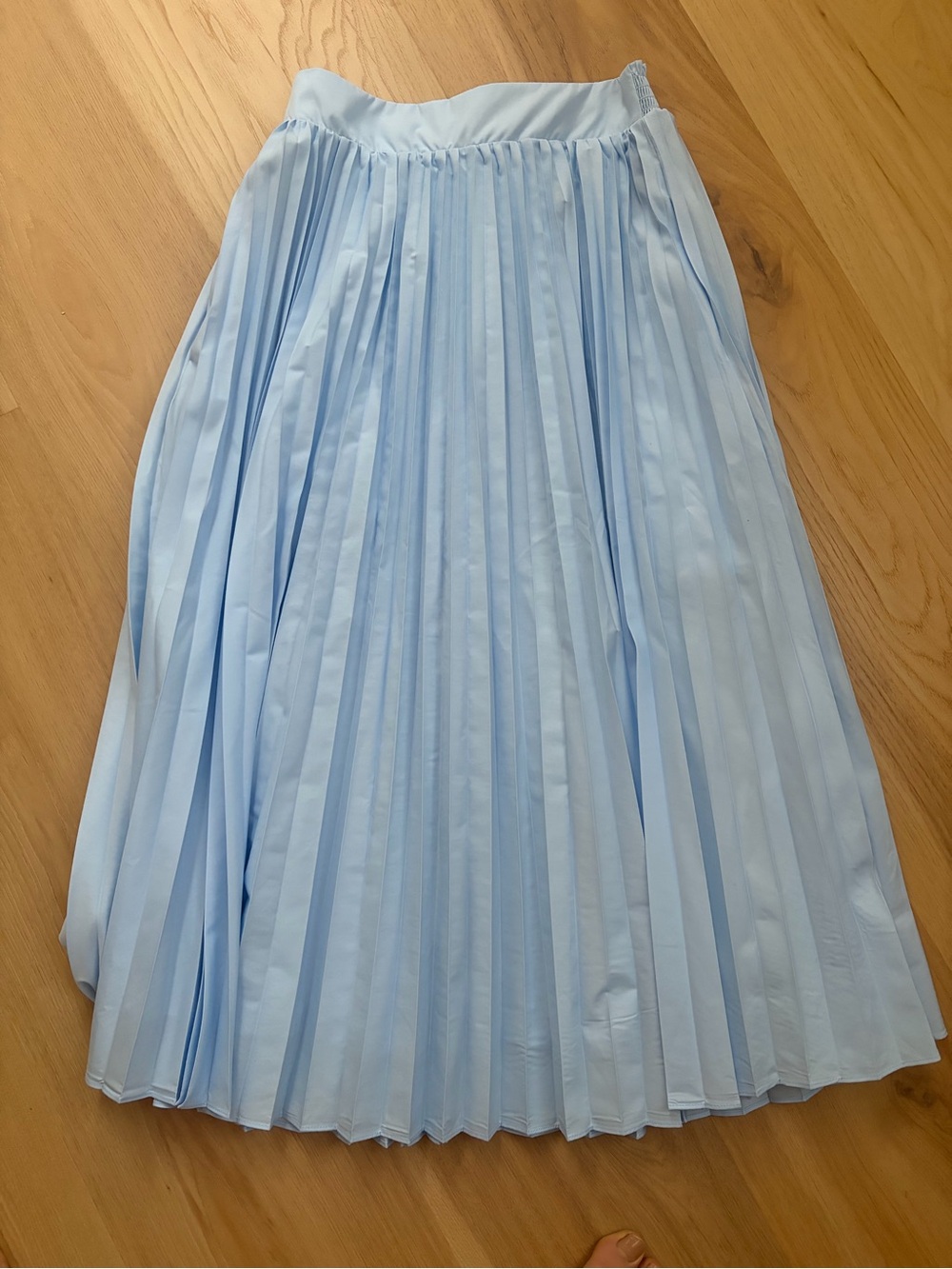 Current Air Light Blue Pleated Midi Skirt